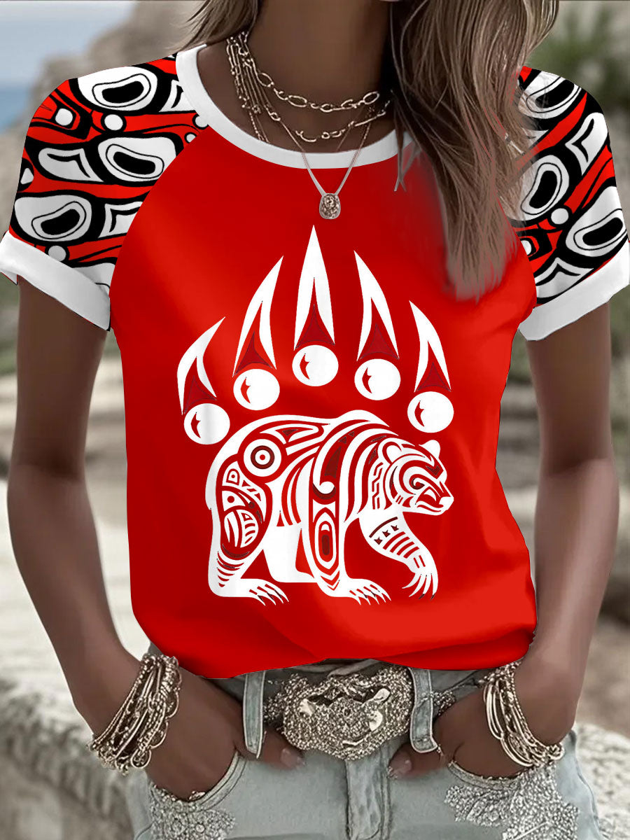 Women's Indigenous Print Casual Hoodie