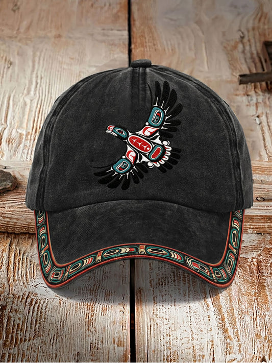 Indigenous-Style Casual Hat with Embroidery and Print (Unisex)