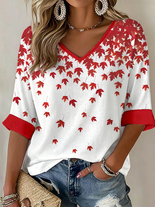 Women's Canada Print Casual T-Shirt