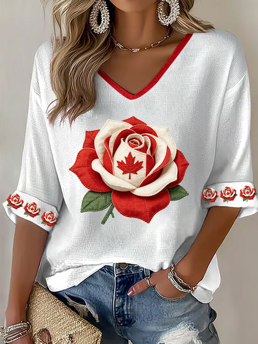 Women's Canada Print Casual T-Shirt