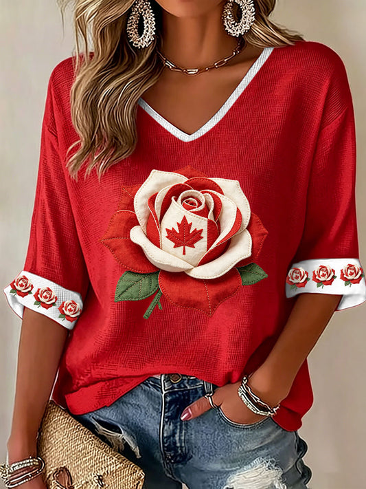 Women's Canada Print Casual T-Shirt