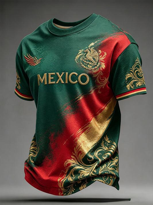 Men's Mexico Football Lover Printed T-shirt