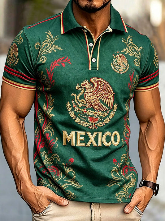 Men's Mexico Football Lover Printed Casual Tops