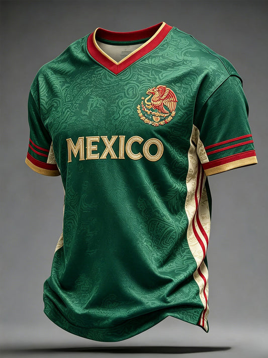 Men's Mexico Football Lover Printed T-shirt