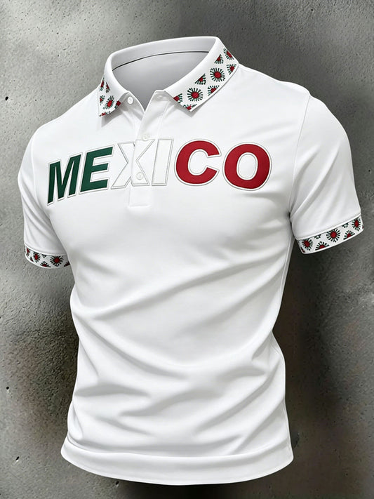 Men's Mexico Sports Lover Art Printed Casual Tops