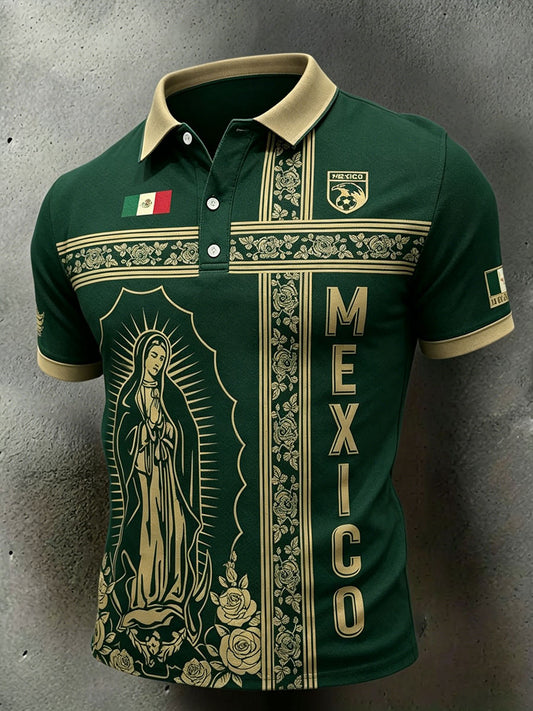 Men's Mexico Sports Lover Art Printed Casual Tops