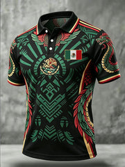 Men's Mexico Football Lover Art Printed Casual Tops