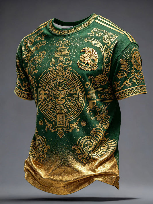 Men's Mexico Football Lover Art Printed T-shirt