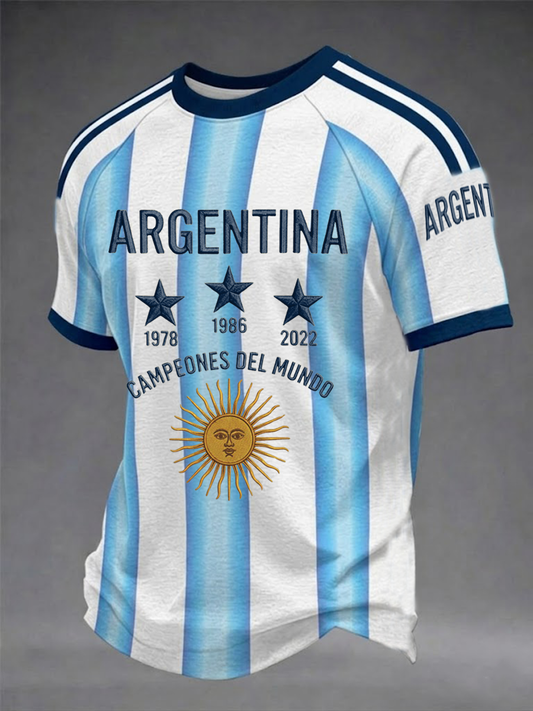 Men's Argentina Football Short Sleeve T-shirt