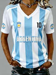 Women's Argentine Football Short-sleeved T-shirt