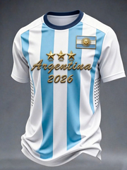 Men's 2026 Argentine Football Short Sleeves T-shirt