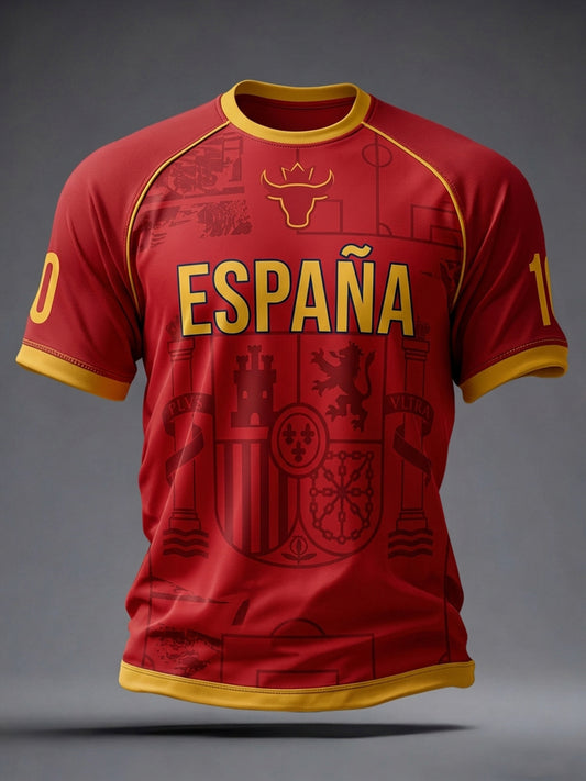 Men's Spain Football Lover Print T-shirt