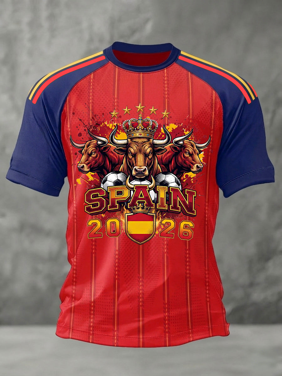 Men's Gift For España Soccer Fans Print Casual Tee