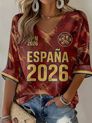 Women's España 2026 Soccer Fan Waffle T-Shirt