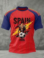 Men's Gift For España Soccer Fans Print Casual Tee