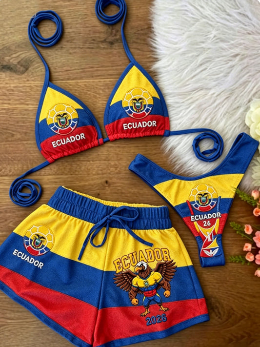 Women's 3-Piece Vacation Bikini Swimsuit Set