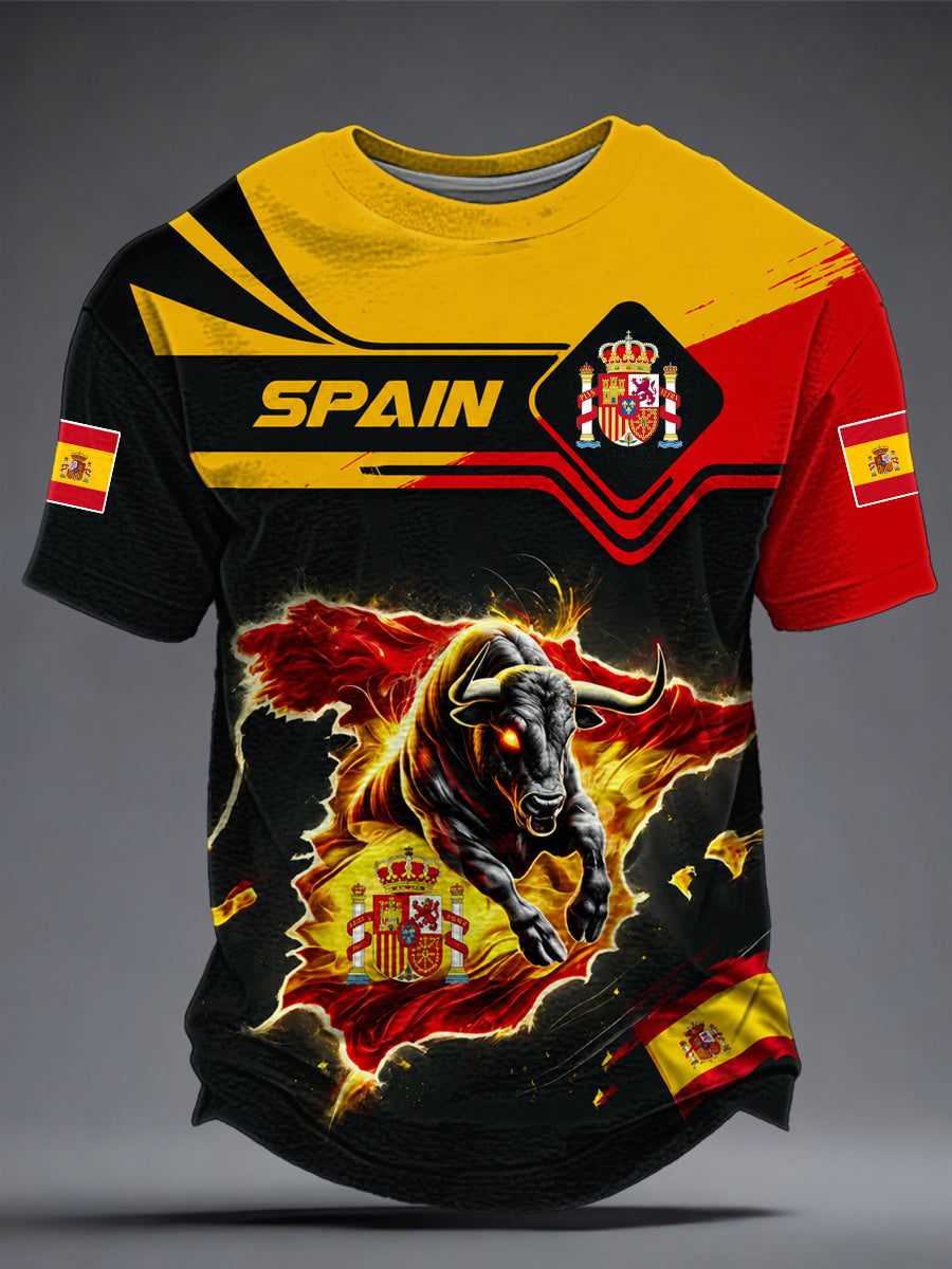 Men's Spanish Football Printed T-shirt