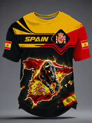 Men's Spanish Football Printed T-shirt