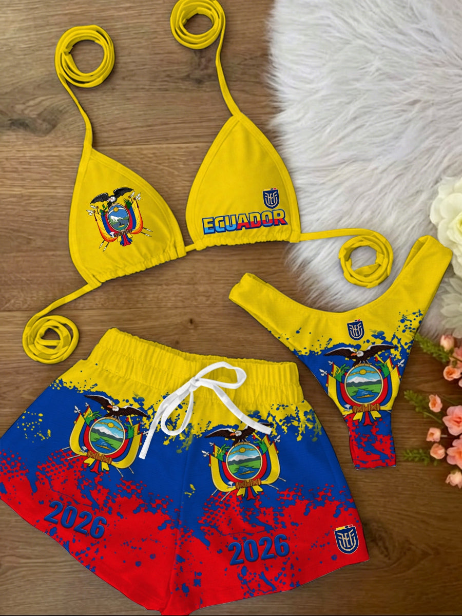 Women's 3-Piece Vacation Bikini Swimsuit Set