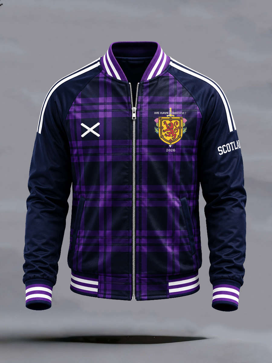 Men's UK Football Lover Scotland Printed Zip-Up Jacket