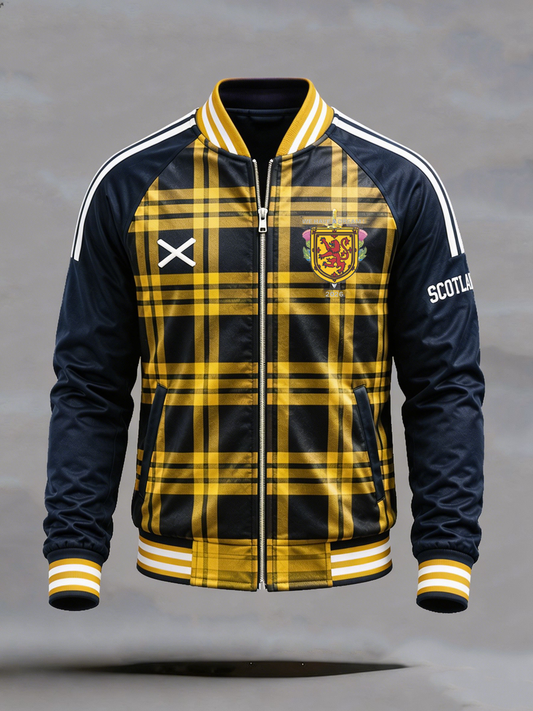 Men's UK Football Lover Scotland Printed Zip-Up Jacket