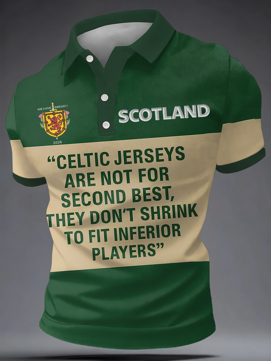 Men's British Football Celtic Print polo shirt