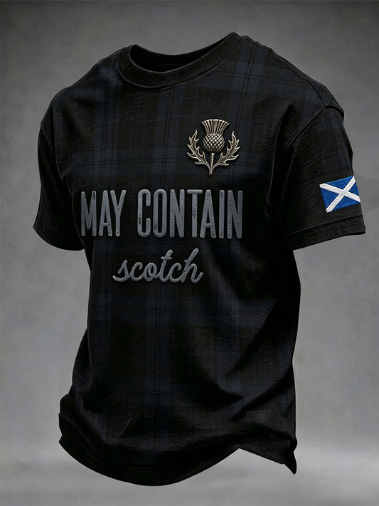 Men's Funny Scotch Whisky May Contain Scotch Short Sleeve T-shirt