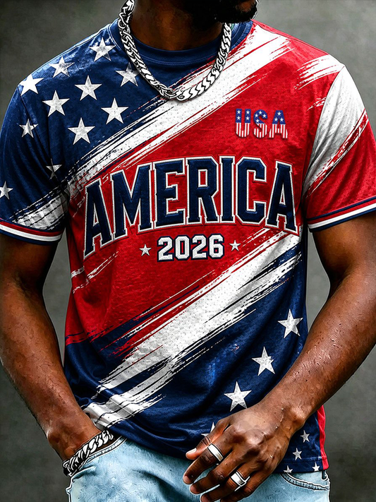 Men's America Soccer Short Sleeves T-shirt
