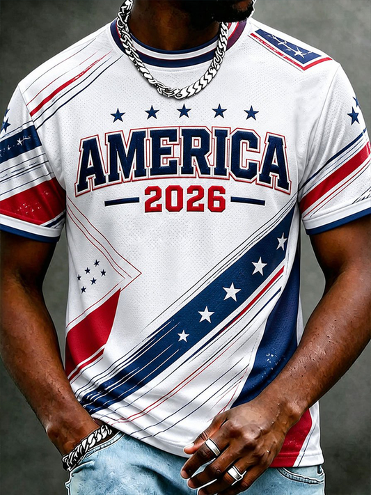 Men's America Soccer Short Sleeves T-shirt