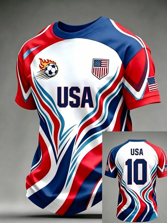Men's USA Football Printed T-shirt