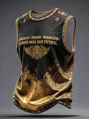 Men's Mexico Football Lover Art Printed Tank Tops