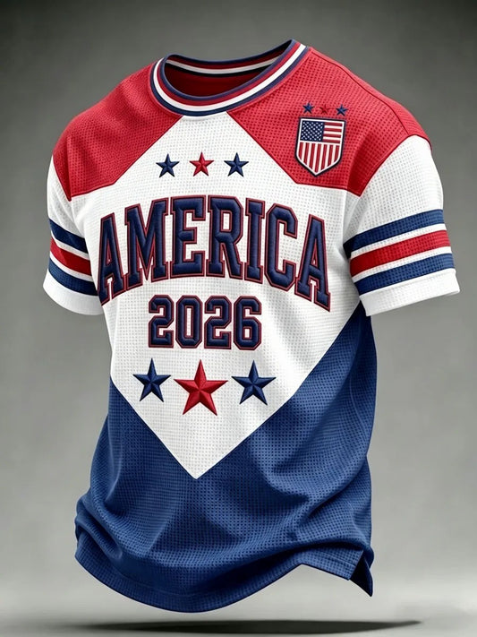 Men's USA Football Printed Waffle T-Shirt