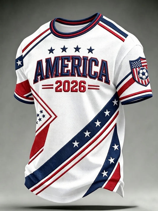 Men's USA Football Printed Waffle T-Shirt