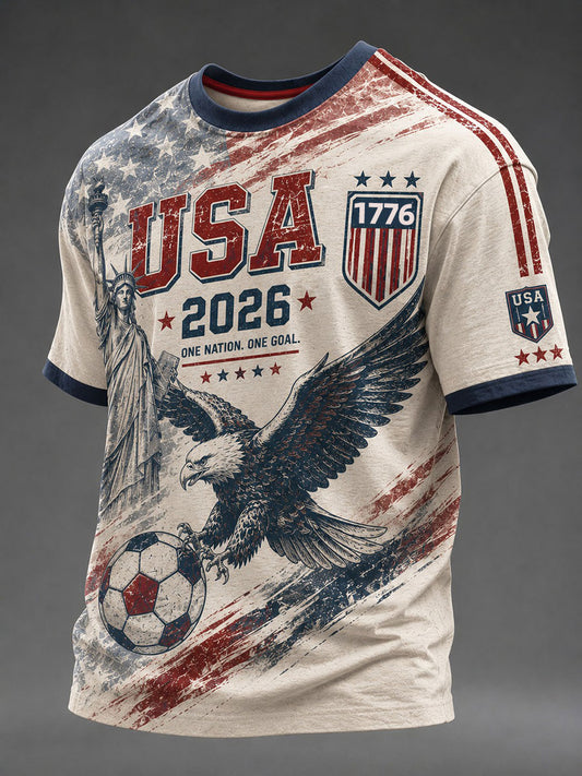 Men's USA Football Printed T-Shirt