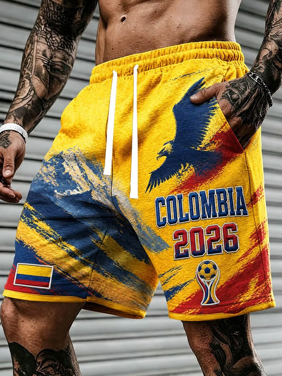 men's Colombian Football Casual Print shorts