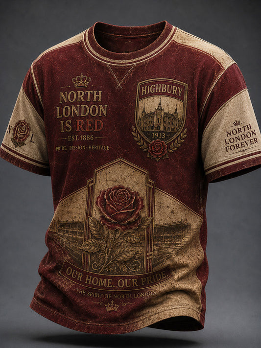 Men's Highbury Proud North London Football Lover Printed T-shirt