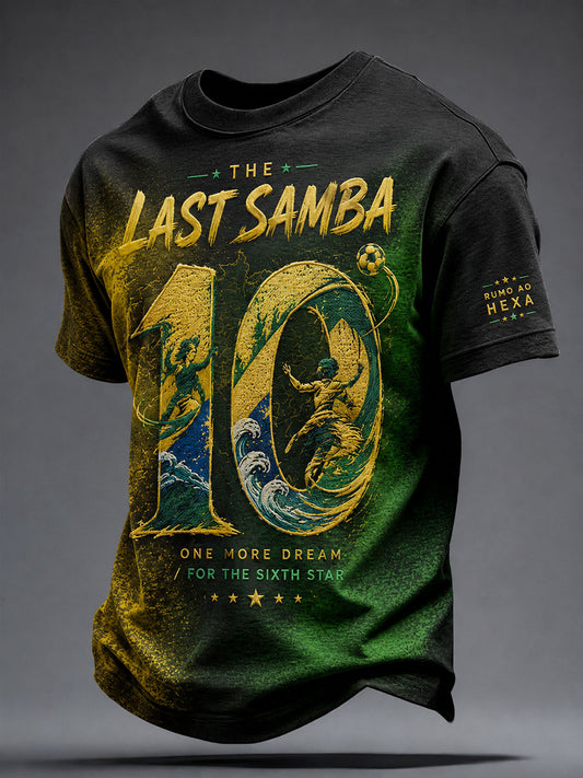 Men's Brazil Football Lover 10 Art Printed T-shirt