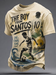Men's Brazil Football Lover 10 Art Printed T-shirt