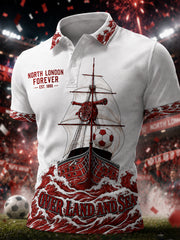 Men's Gift For Football Fans Print Casual Polo