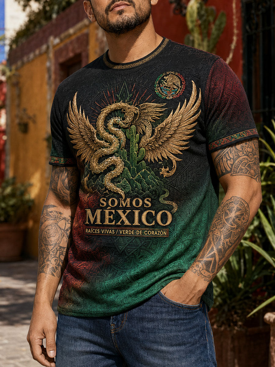 Men's Mexico Proud Art Printed T-shirt