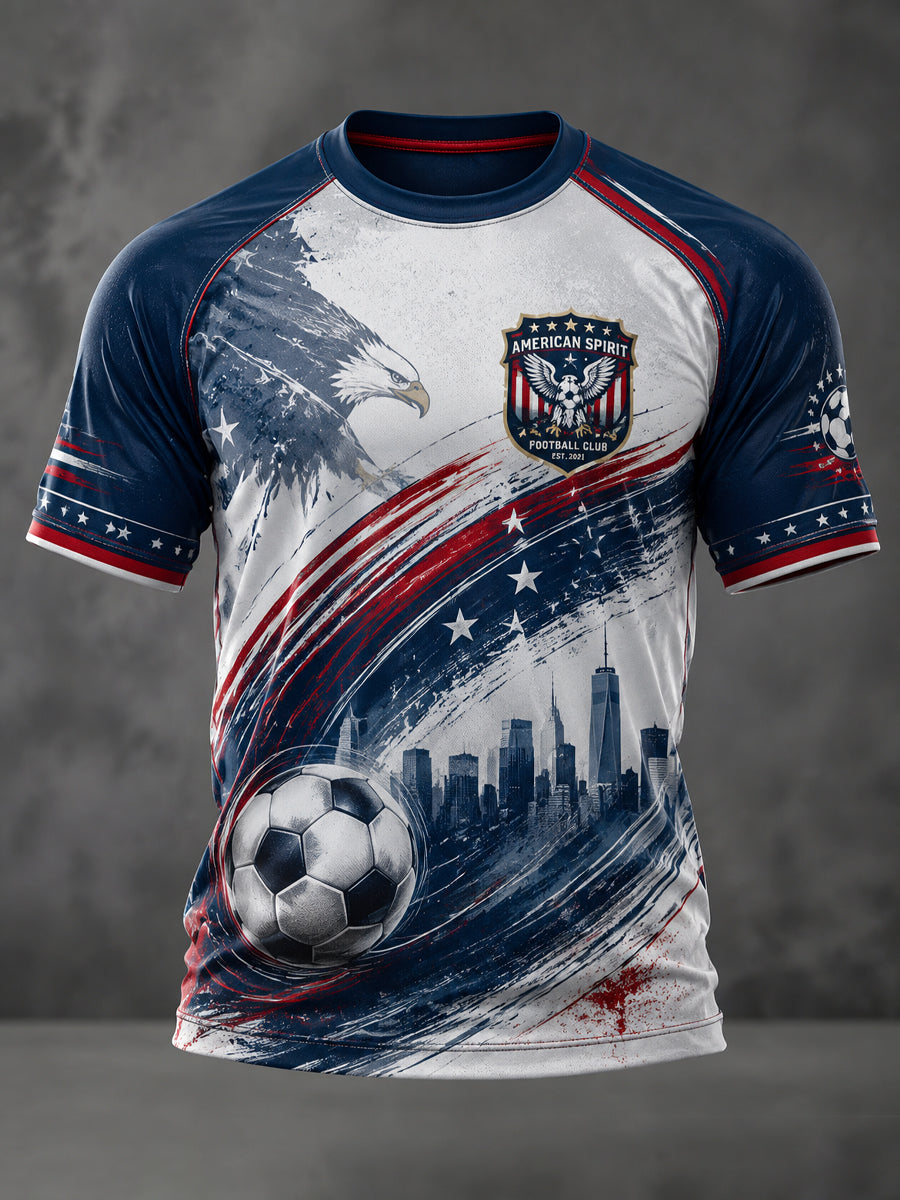 Men's USA Football Printed Casual short sleeves t-shirt