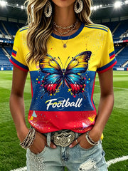 Women's Colombian Football Style Casual T-shirt