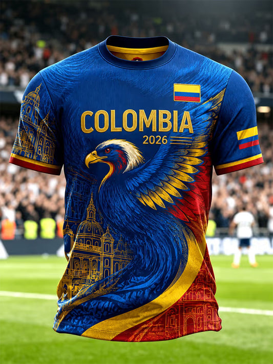 Men's Colombian football casual unisex T-shirt
