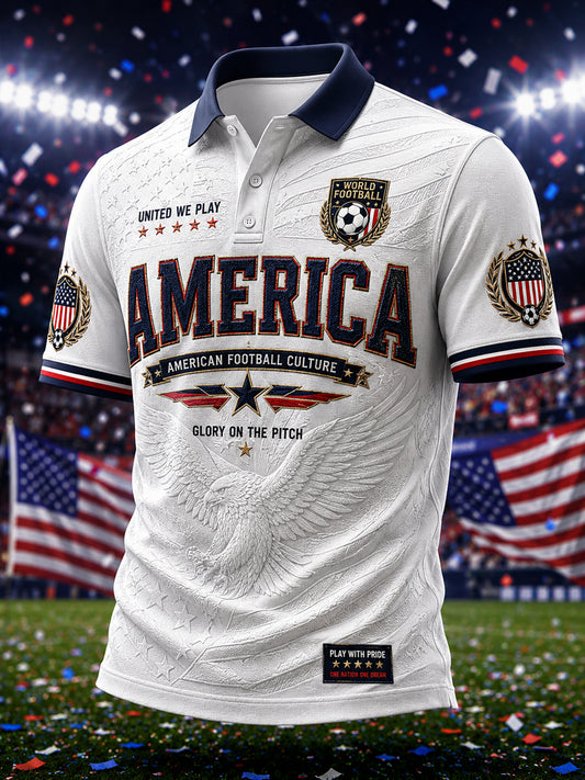 Men's Gift For Soccer Fans Print Casual Polo