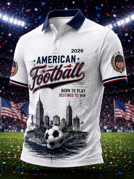 Men's Gift For Soccer Fans Print Casual Polo