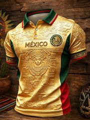Men's Mexico Football Lover Art Printed Casual Tops