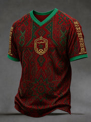 Men's Moroccan Football V-Neck T-Shirts