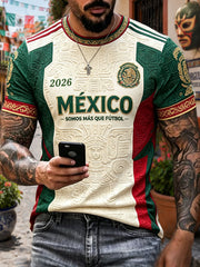 Men's Mexico Football Lover Art Printed T-shirt