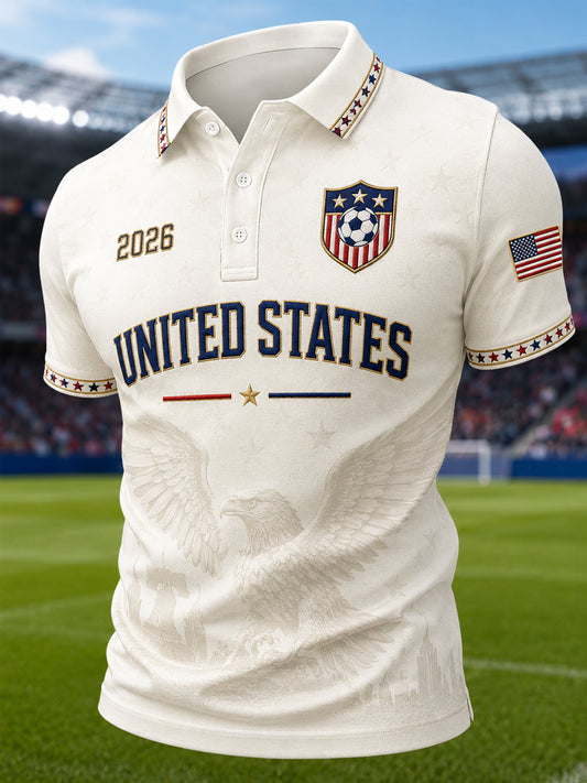 Men's Gift For Soccer Fans Print Casual Polo