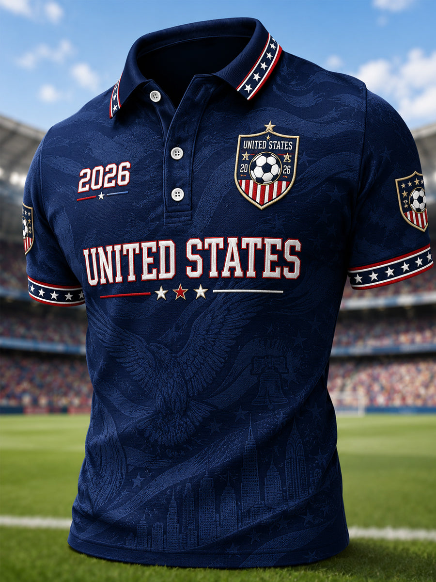 Men's Gift For Soccer Fans Print Casual Polo